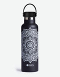 Water Bottle - Mandala Black